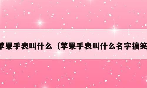 苹果手表叫什么（苹果手表叫什么名字搞笑）