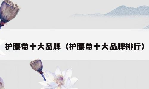 护腰带十大品牌（护腰带十大品牌排行）