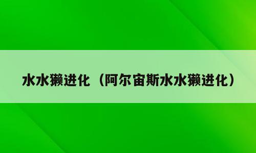 水水獭进化（阿尔宙斯水水獭进化）