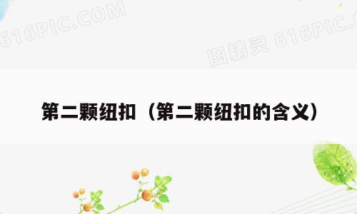第二颗纽扣（第二颗纽扣的含义）