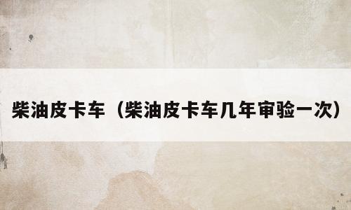 柴油皮卡车（柴油皮卡车几年审验一次）