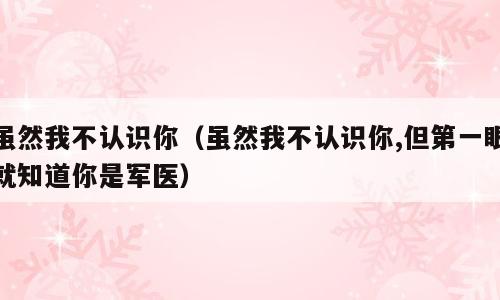 虽然我不认识你（虽然我不认识你,但第一眼就知道你是军医）