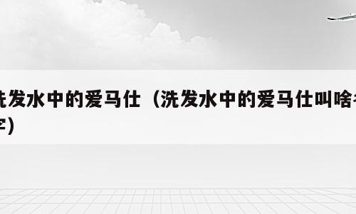 洗发水中的爱马仕（洗发水中的爱马仕叫啥名字）