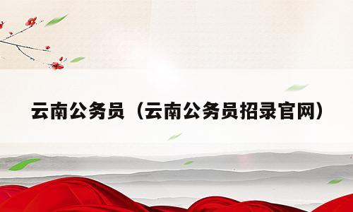 云南公务员（云南公务员招录官网）