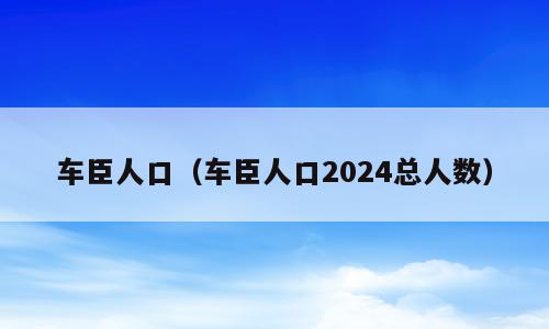 车臣人口（车臣人口2024总人数）