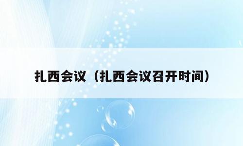 扎西会议（扎西会议召开时间）
