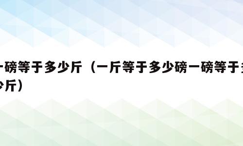 一磅等于多少斤（一斤等于多少磅一磅等于多少斤）