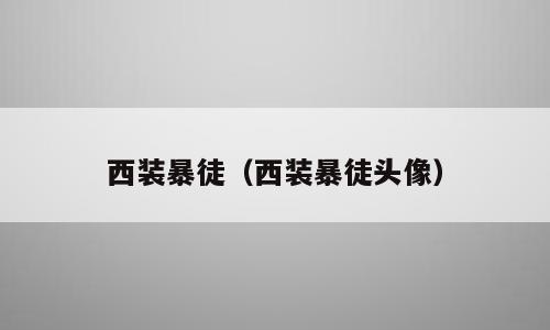 西装暴徒（西装暴徒头像）