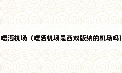嘎洒机场（嘎洒机场是西双版纳的机场吗）