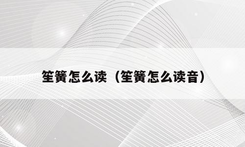 笙簧怎么读（笙簧怎么读音）