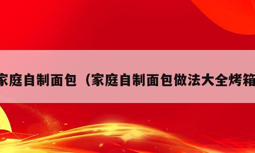 家庭自制面包（家庭自制面包做法大全烤箱）
