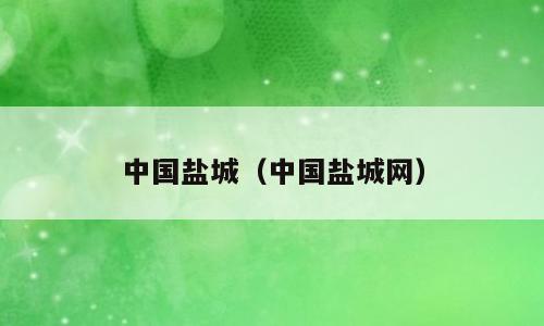 中国盐城（中国盐城网）