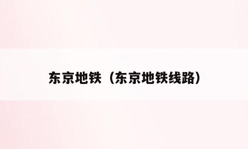 东京地铁（东京地铁线路）
