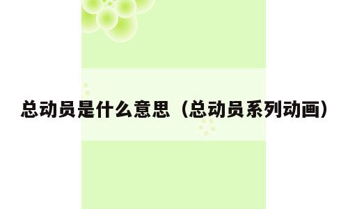 总动员是什么意思（总动员系列动画）