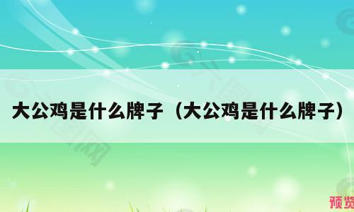 大公鸡是什么牌子（大公鸡是什么牌子）