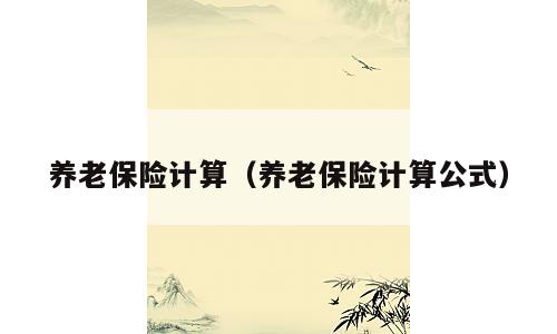 养老保险计算（养老保险计算公式）