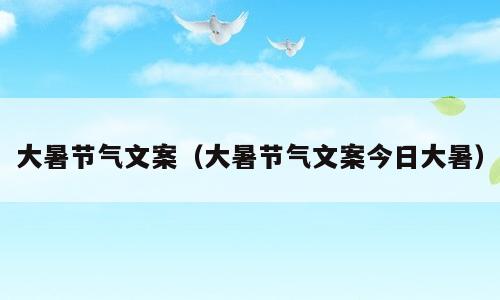 大暑节气文案（大暑节气文案今日大暑）