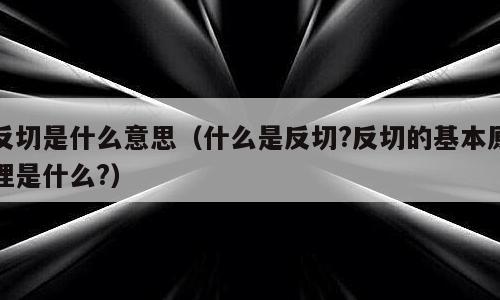 反切是什么意思（什么是反切?反切的基本原理是什么?）