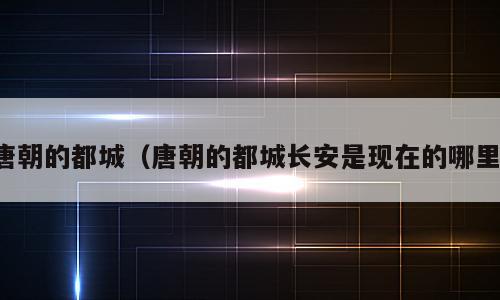 唐朝的都城（唐朝的都城长安是现在的哪里）