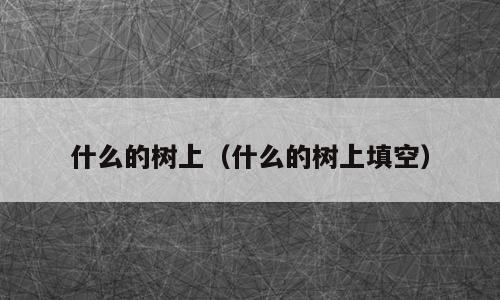 什么的树上（什么的树上填空）