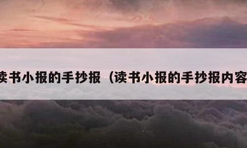 读书小报的手抄报（读书小报的手抄报内容）