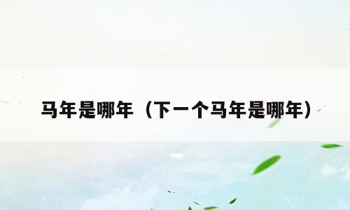 马年是哪年（下一个马年是哪年）