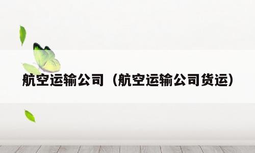 航空运输公司（航空运输公司货运）