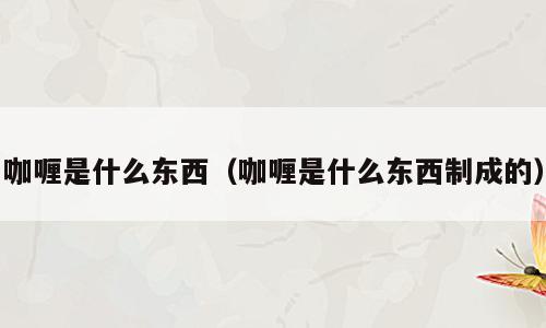 咖喱是什么东西（咖喱是什么东西制成的）