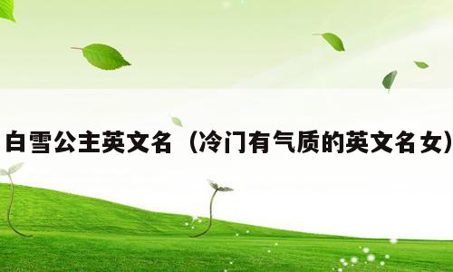 白雪公主英文名（冷门有气质的英文名女）