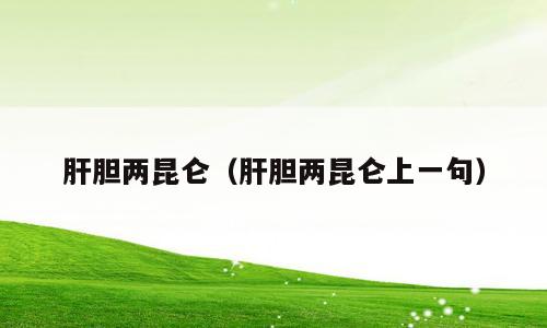 肝胆两昆仑（肝胆两昆仑上一句）