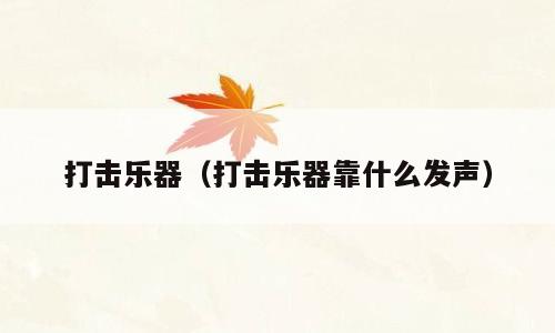 打击乐器（打击乐器靠什么发声）