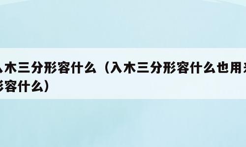 入木三分形容什么（入木三分形容什么也用来形容什么）