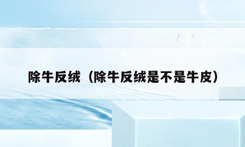 除牛反绒（除牛反绒是不是牛皮）