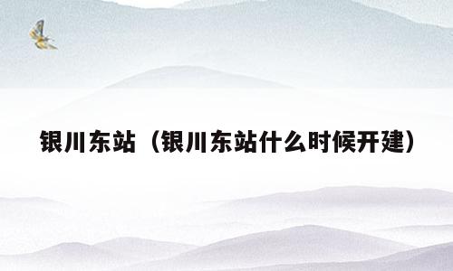 银川东站（银川东站什么时候开建）
