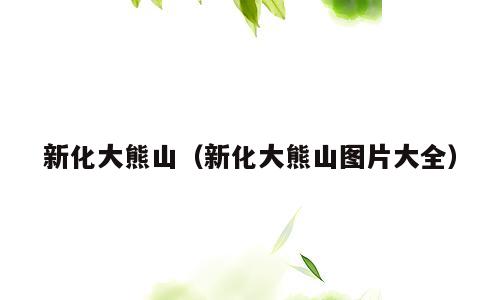 新化大熊山（新化大熊山图片大全）