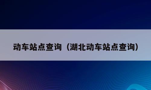 动车站点查询（湖北动车站点查询）