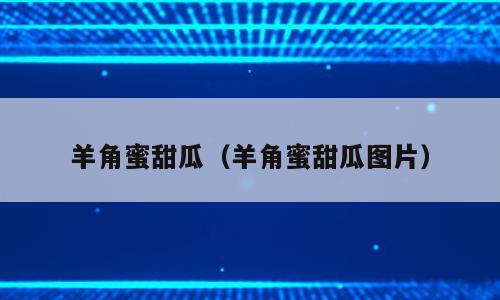 羊角蜜甜瓜（羊角蜜甜瓜图片）