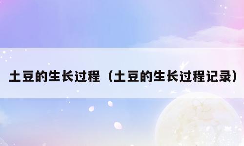 土豆的生长过程（土豆的生长过程记录）