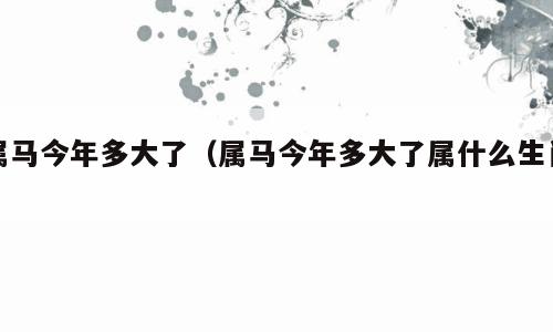 属马今年多大了（属马今年多大了属什么生肖）
