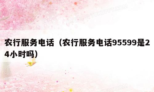 农行服务电话（农行服务电话95599是24小时吗）