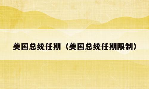 美国总统任期（美国总统任期限制）