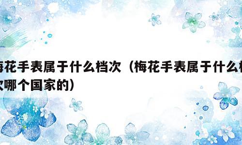 梅花手表属于什么档次（梅花手表属于什么档次哪个国家的）