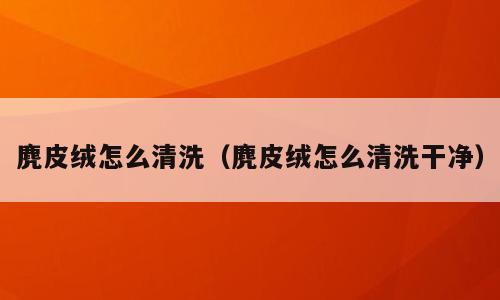 麂皮绒怎么清洗（麂皮绒怎么清洗干净）