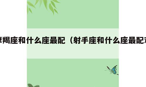 摩羯座和什么座最配（射手座和什么座最配对）