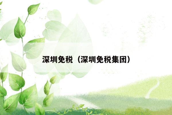 深圳免税（深圳免税集团）