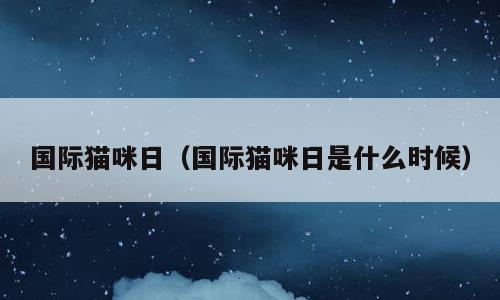 国际猫咪日（国际猫咪日是什么时候）
