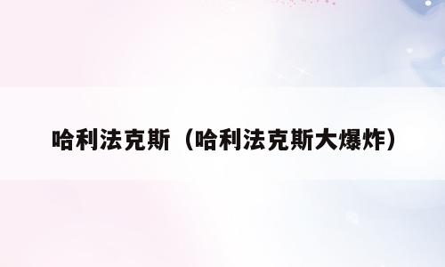 哈利法克斯（哈利法克斯大爆炸）