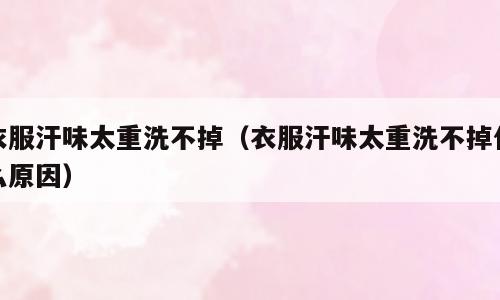 衣服汗味太重洗不掉（衣服汗味太重洗不掉什么原因）