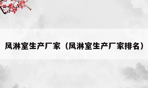风淋室生产厂家（风淋室生产厂家排名）