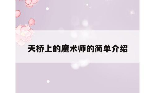 天桥上的魔术师的简单介绍